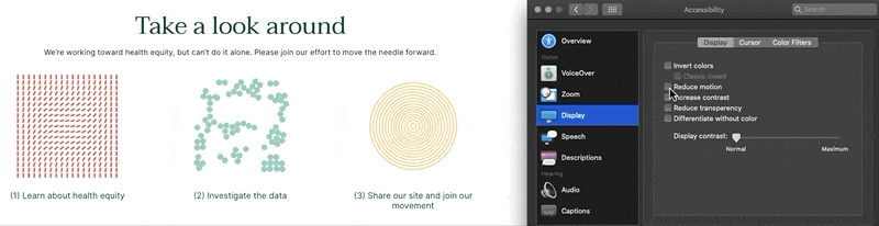 Animated GIFs stopping as user enables preferred reduced motion setting